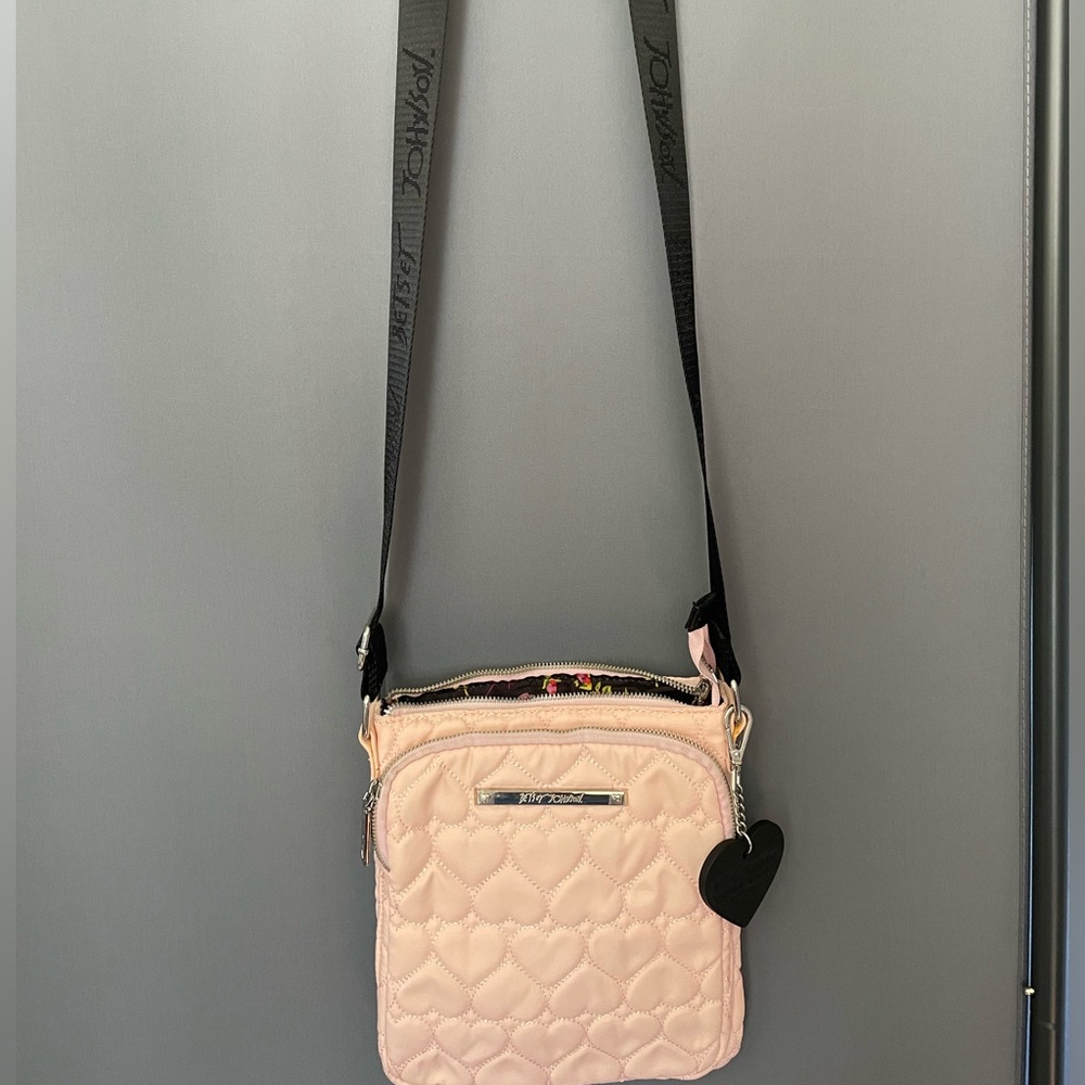 Betsy Johnson Heart Print Cross Body Bag